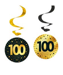 Swirls sort/guld 100, 4 stk.