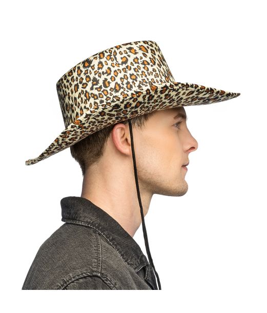 Cowboyhatt med leopardmönster
