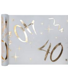 Hvid/guld bordløber 40 år