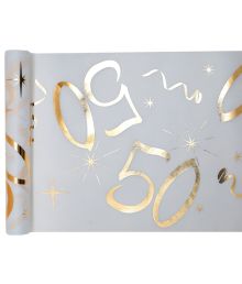 Hvid/guld bordløber 50 år