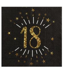 Sort/guld servietter 18 år