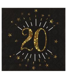 Sort/guld servietter 20 år