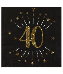 Sort/guld servietter 40 år