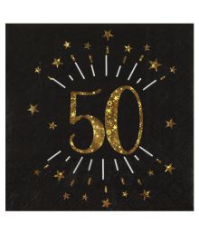 Sort/guld servietter 50 år