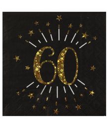 Sort/guld servietter 60 år