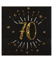 Sort/guld servietter 70 år 