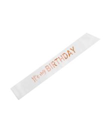 Vitt ”It’s My Birthday”-skärp