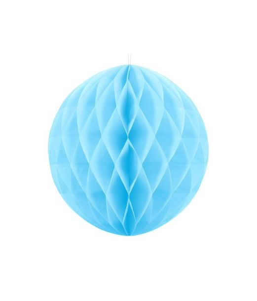 Skyblå papirvæv kugle, 20 cm
