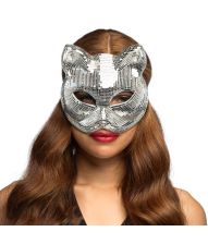 Disco kat maske sølv