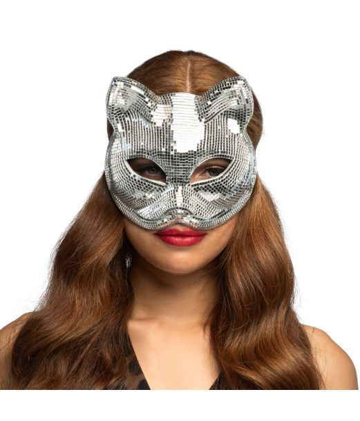 Disco kat maske sølv