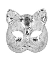 Disco kat maske sølv