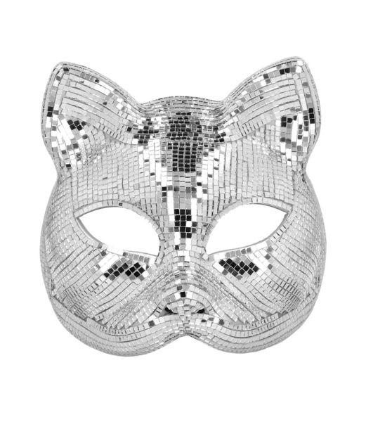 Disco kat maske sølv