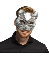 Disco kat maske sølv