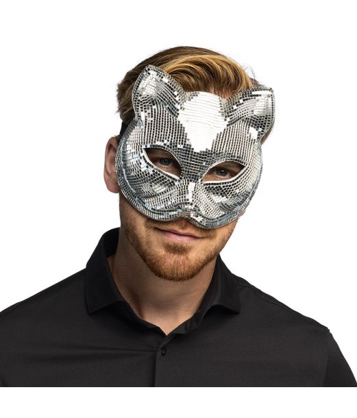 Disco kat maske sølv