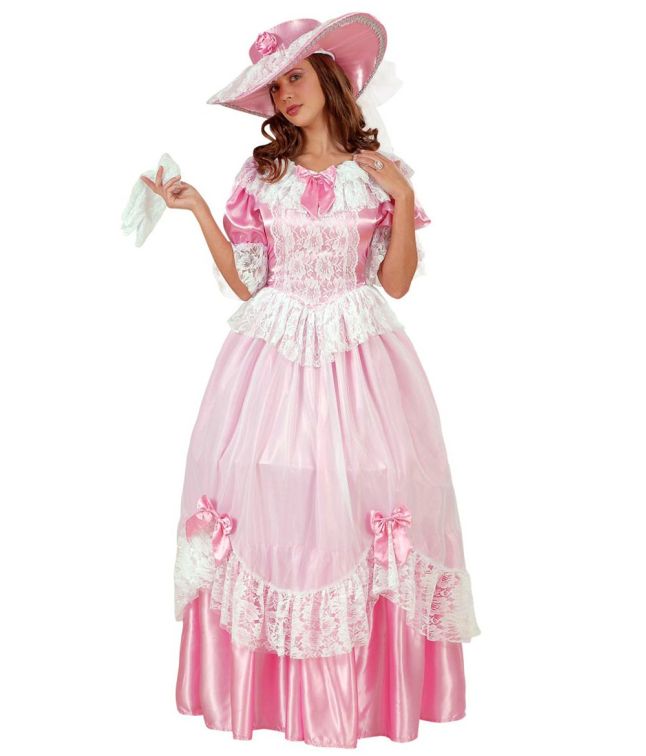Rosa renässansklänning med hatt