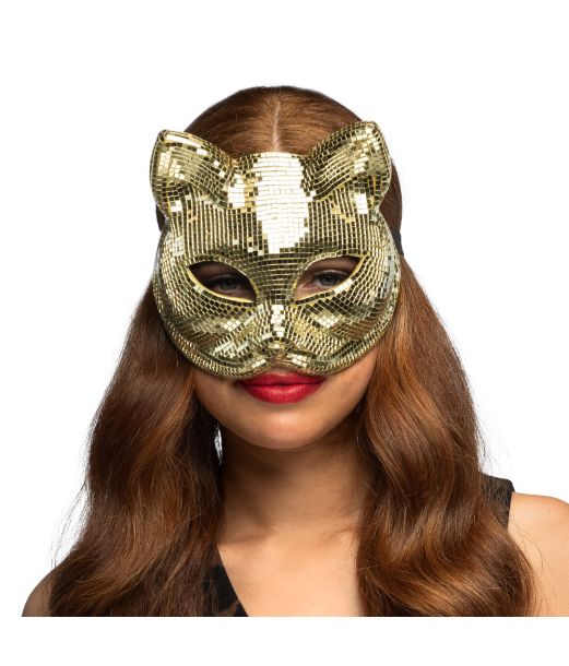 Guld disko katmask