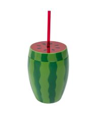 Vattenmelon-mugg med sugrör
