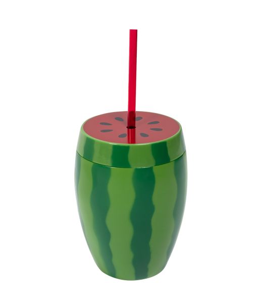 Vattenmelon-mugg med sugrör