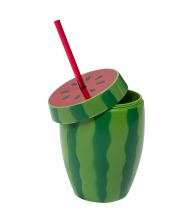 Vattenmelon-mugg med sugrör
