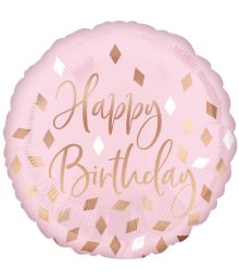 Folieballon Happy Birthday rund