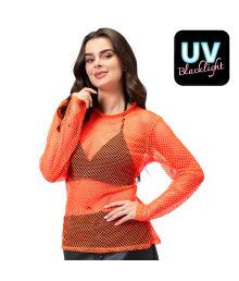 Flot neonorange netbluse til kvinder. 