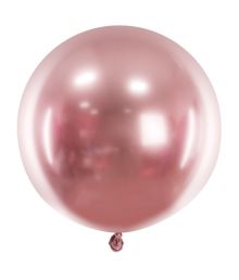 Glansig roséguldballong, 60 cm