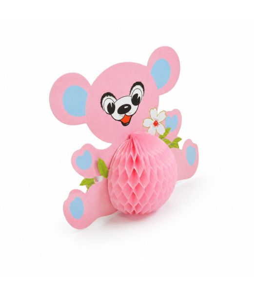 Bordpynt lyserød bamse 5 stk