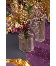 Guld geometrisk vase Ø 7,5 x 17 cm