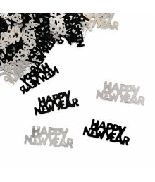 konfetti Hap. new year sort/sølv
