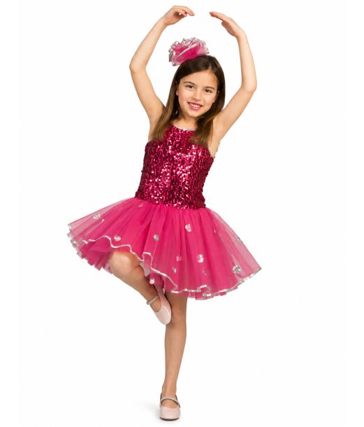 Rosa ballerina maskeraddräkt för flickor.