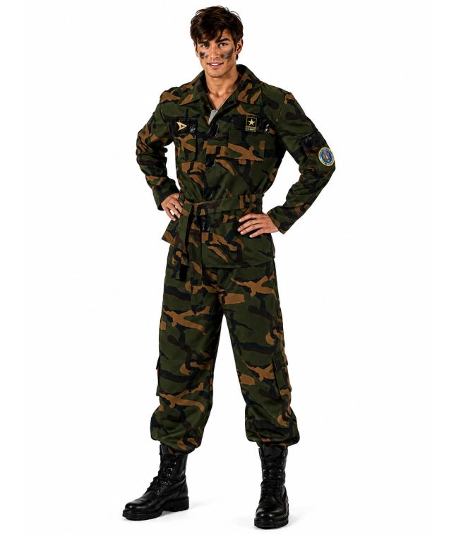 Soldat uniform maskeraddräkt för män.