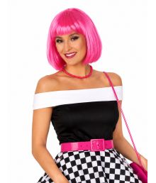Sort og Hvid off shoulder bluse