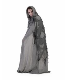 Grå, trasig cape till Halloween.