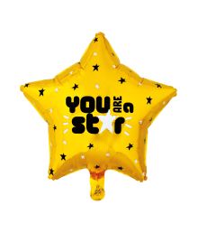 Folieballon guld stjerne YOU ARE A STAR