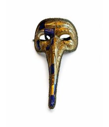 Venetiansk halvmask, lila och guld