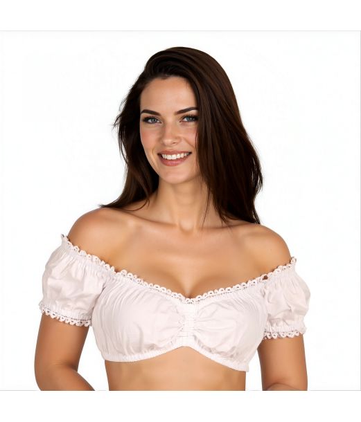 Dirndl bluse hvid 36