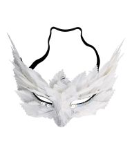 Hvid fjer halv maske