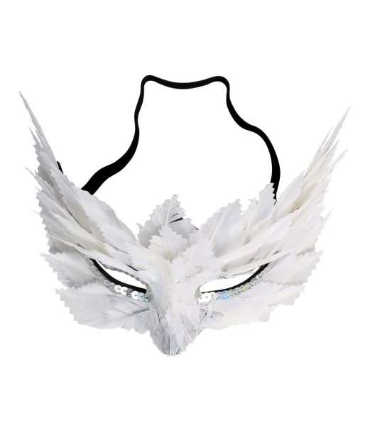 Hvid fjer halv maske