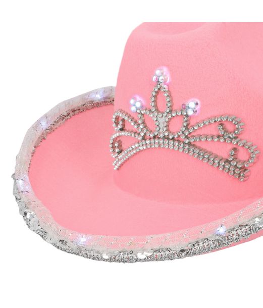 Pink LED cowboy hat barn