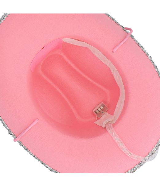 Rosa cowboyhatt med LED-ljus, barn