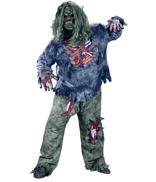 Läskig zombiedräkt för vuxna.