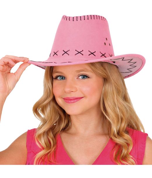 Rosa cowboyhatt, barn