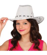 Cowboyhat barn hvid