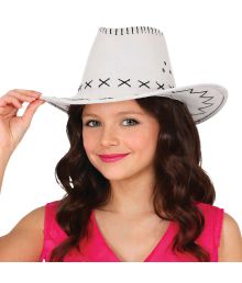 Cowboyhat barn hvid