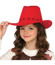 Cowboyhat barn rød 