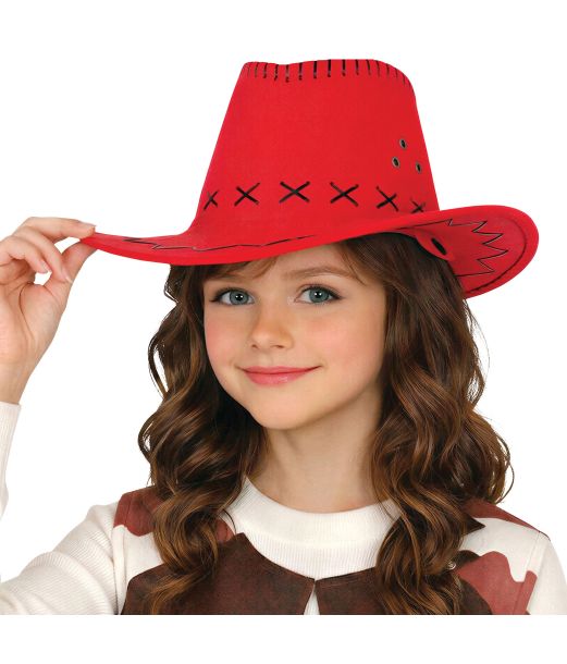 Cowboyhat barn rød 