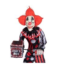 Läskig clown med speldosa, 175 cm.
