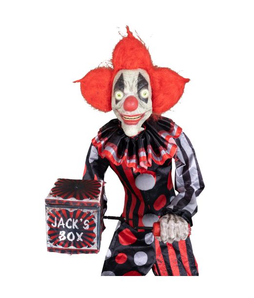 Läskig clown med speldosa, 175 cm.