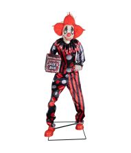 Läskig clown med speldosa, 175 cm.
