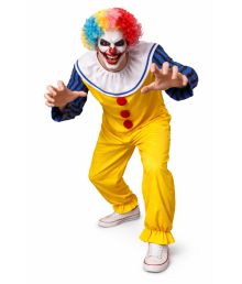 Läskig clownkostym för män.